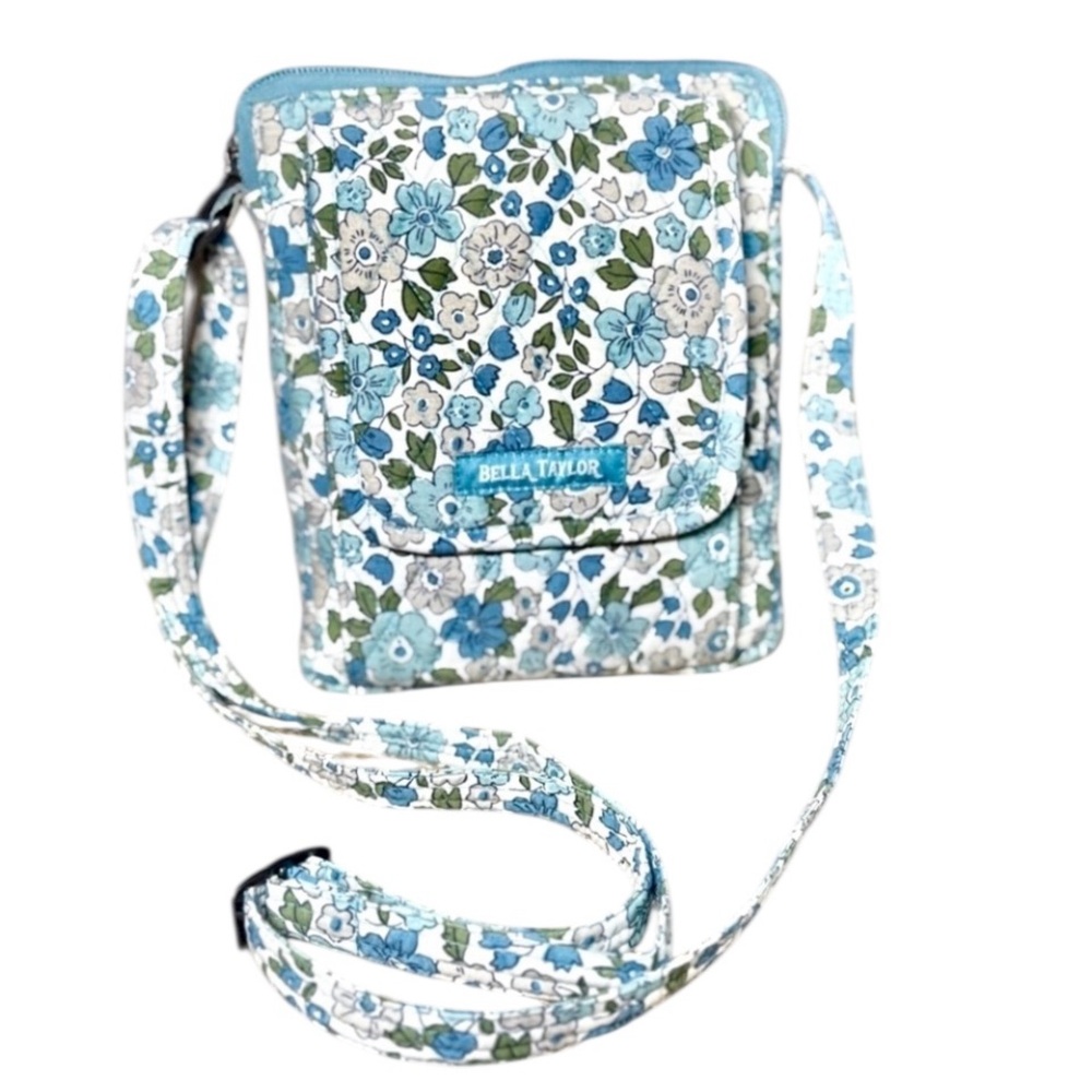 Bella Taylor Delicate Floral Blue Hipster Crossbody Bag